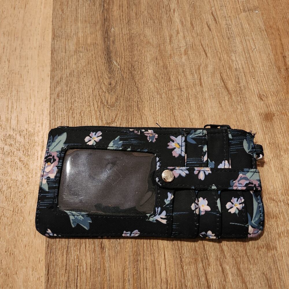 Vera Bradley "Navy Garden" Ultimate Card Case Blue Floral RFID EUC